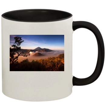 Volcanoes 11oz Colored Inner & Handle Mug