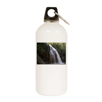 Waterfalls White Water Bottle With Carabiner