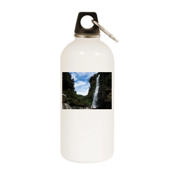 Waterfalls White Water Bottle With Carabiner