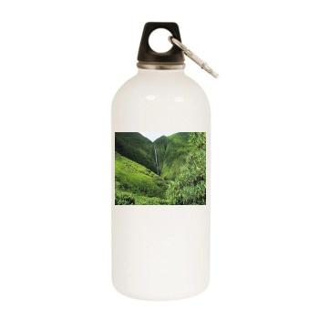 Waterfalls White Water Bottle With Carabiner