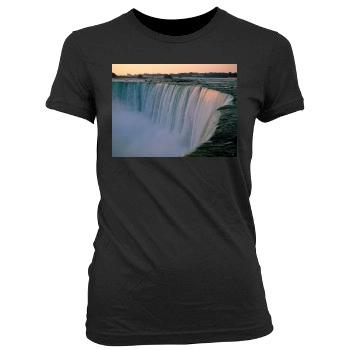 Waterfalls Women's Junior Cut Crewneck T-Shirt