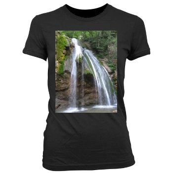 Waterfalls Women's Junior Cut Crewneck T-Shirt