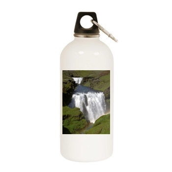 Waterfalls White Water Bottle With Carabiner