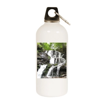 Waterfalls White Water Bottle With Carabiner