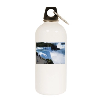 Waterfalls White Water Bottle With Carabiner