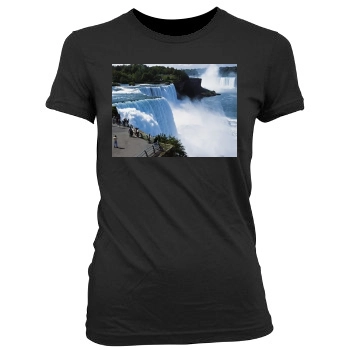 Waterfalls Women's Junior Cut Crewneck T-Shirt