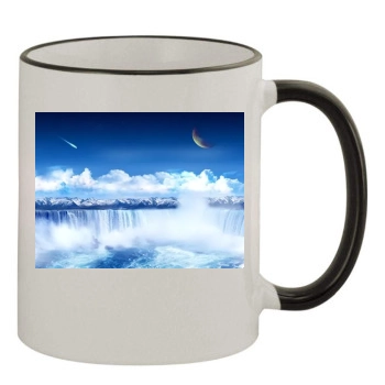 Waterfalls 11oz Colored Rim & Handle Mug