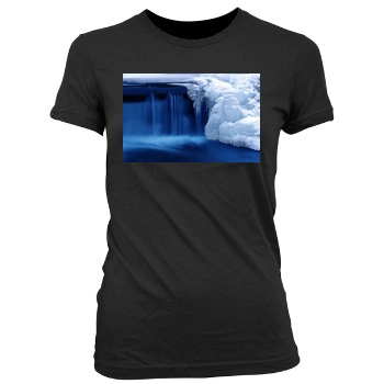 Waterfalls Women's Junior Cut Crewneck T-Shirt