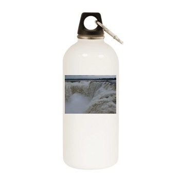 Waterfalls White Water Bottle With Carabiner