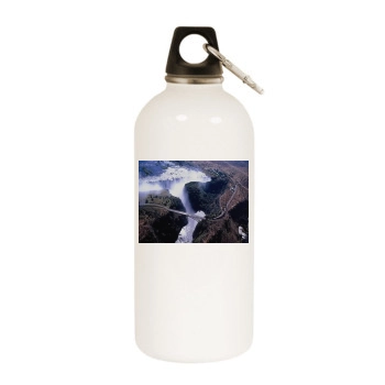 Waterfalls White Water Bottle With Carabiner