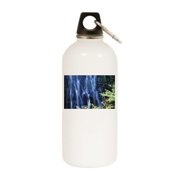 Waterfalls White Water Bottle With Carabiner