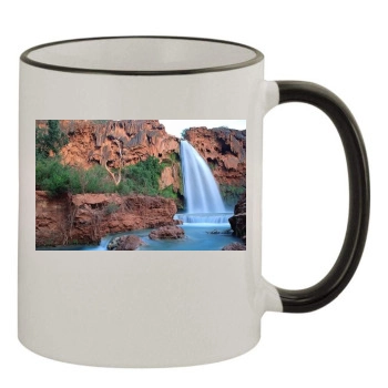 Waterfalls 11oz Colored Rim & Handle Mug