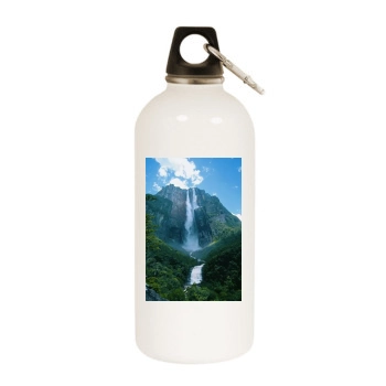 Waterfalls White Water Bottle With Carabiner