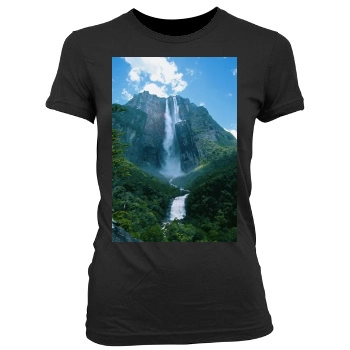 Waterfalls Women's Junior Cut Crewneck T-Shirt