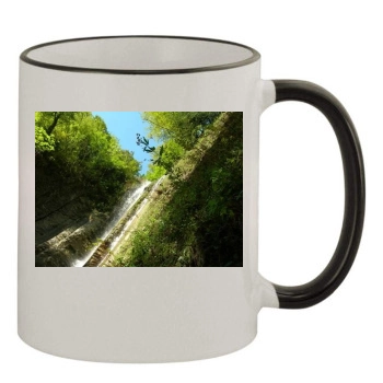 Waterfalls 11oz Colored Rim & Handle Mug