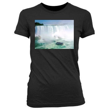 Waterfalls Women's Junior Cut Crewneck T-Shirt