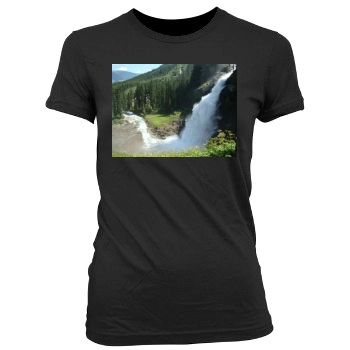 Waterfalls Women's Junior Cut Crewneck T-Shirt