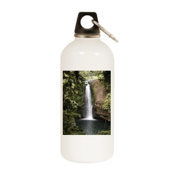 Waterfalls White Water Bottle With Carabiner