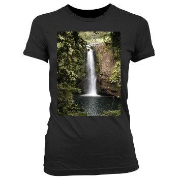 Waterfalls Women's Junior Cut Crewneck T-Shirt