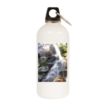 Waterfalls White Water Bottle With Carabiner