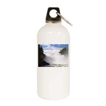 Waterfalls White Water Bottle With Carabiner