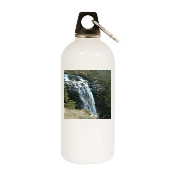 Waterfalls White Water Bottle With Carabiner