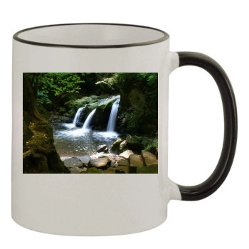 Waterfalls 11oz Colored Rim & Handle Mug