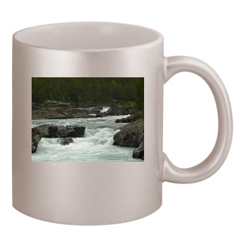 Waterfalls 11oz Metallic Silver Mug