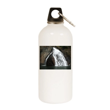 Waterfalls White Water Bottle With Carabiner