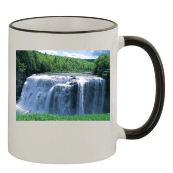 Waterfalls 11oz Colored Rim & Handle Mug