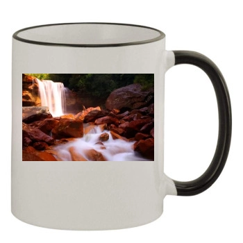 Waterfalls 11oz Colored Rim & Handle Mug