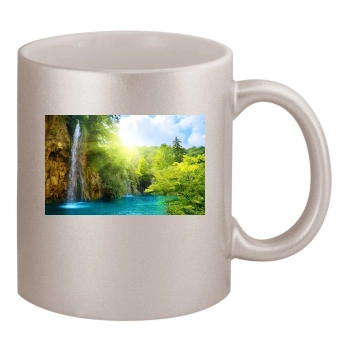 Waterfalls 11oz Metallic Silver Mug