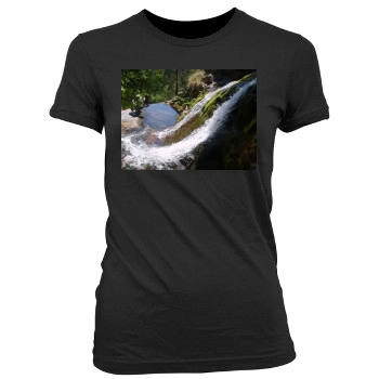 Waterfalls Women's Junior Cut Crewneck T-Shirt