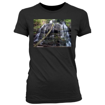 Waterfalls Women's Junior Cut Crewneck T-Shirt