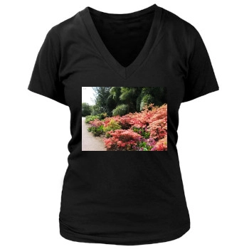 Botanical Gardens Women's Deep V-Neck TShirt