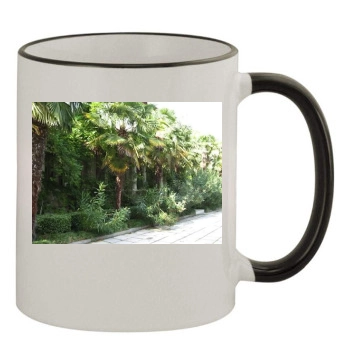 Botanical Gardens 11oz Colored Rim & Handle Mug