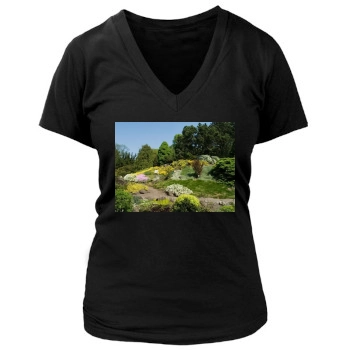 Botanical Gardens Women's Deep V-Neck TShirt