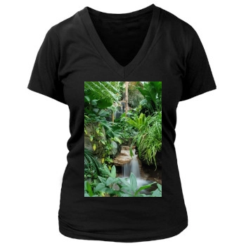 Botanical Gardens Women's Deep V-Neck TShirt