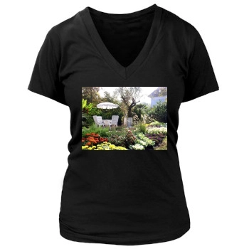 Botanical Gardens Women's Deep V-Neck TShirt