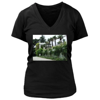 Botanical Gardens Women's Deep V-Neck TShirt