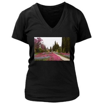 Botanical Gardens Women's Deep V-Neck TShirt