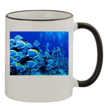 Underwater World 11oz Colored Rim & Handle Mug