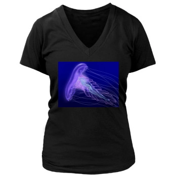 Underwater World Women's Deep V-Neck TShirt