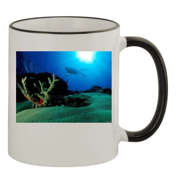 Underwater World 11oz Colored Rim & Handle Mug