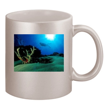 Underwater World 11oz Metallic Silver Mug