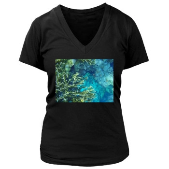 Underwater World Women's Deep V-Neck TShirt