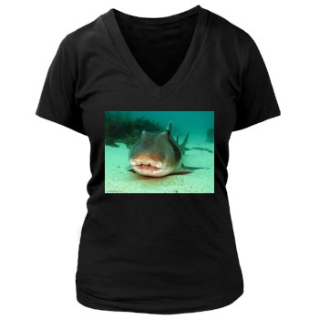 Underwater World Women's Deep V-Neck TShirt