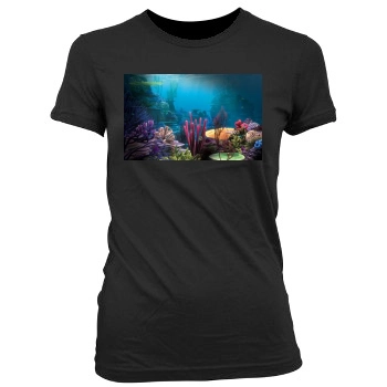 Underwater World Women's Junior Cut Crewneck T-Shirt