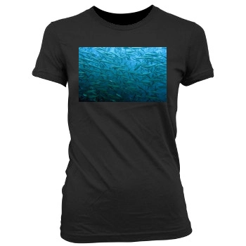 Underwater World Women's Junior Cut Crewneck T-Shirt