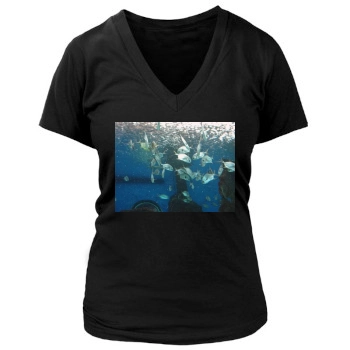 Underwater World Women's Deep V-Neck TShirt